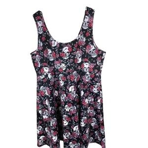Torrid Floral Skull Scuba Skater Dress